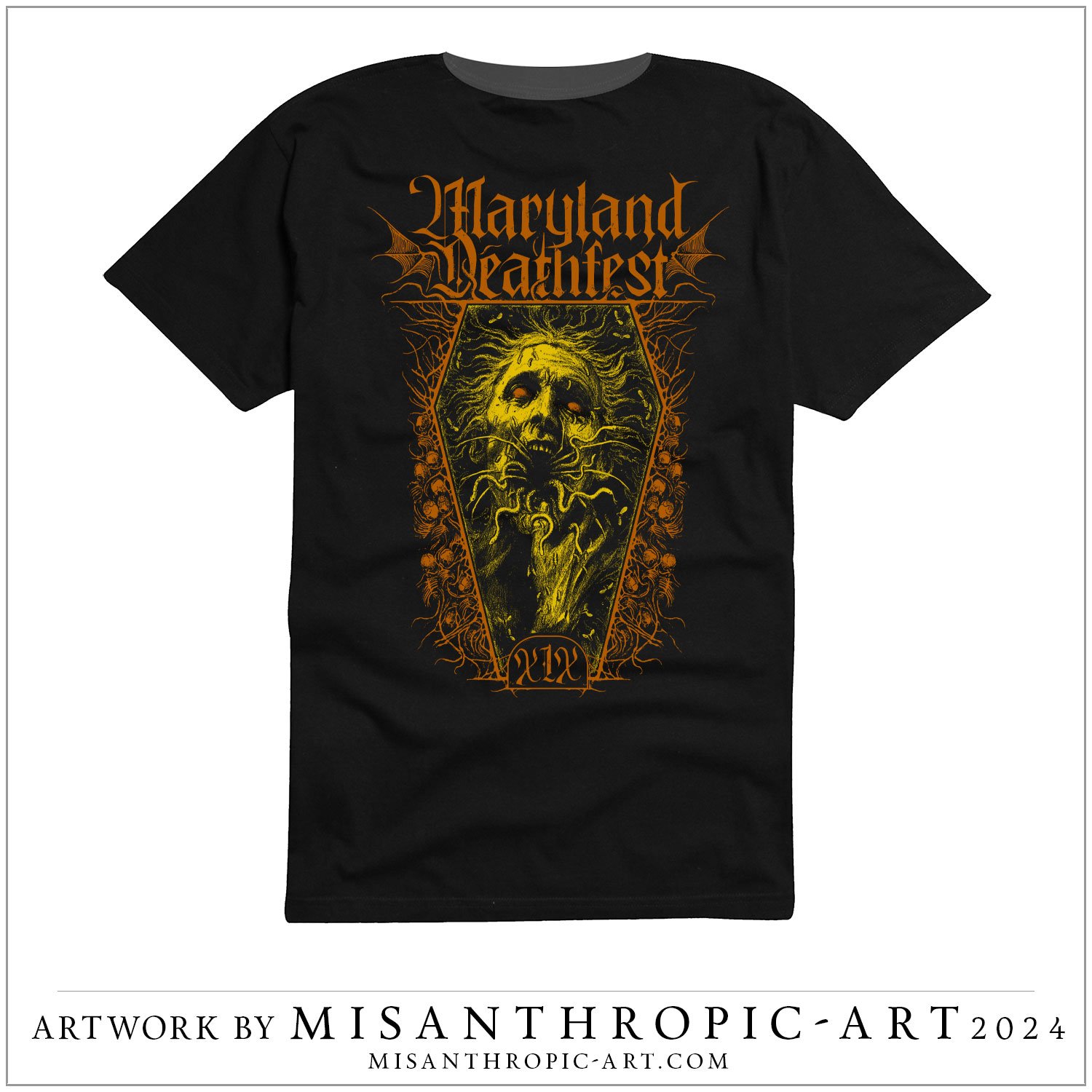 MDF XIX 2024 Black T-shirt (Design 2) | Deathfest Merch