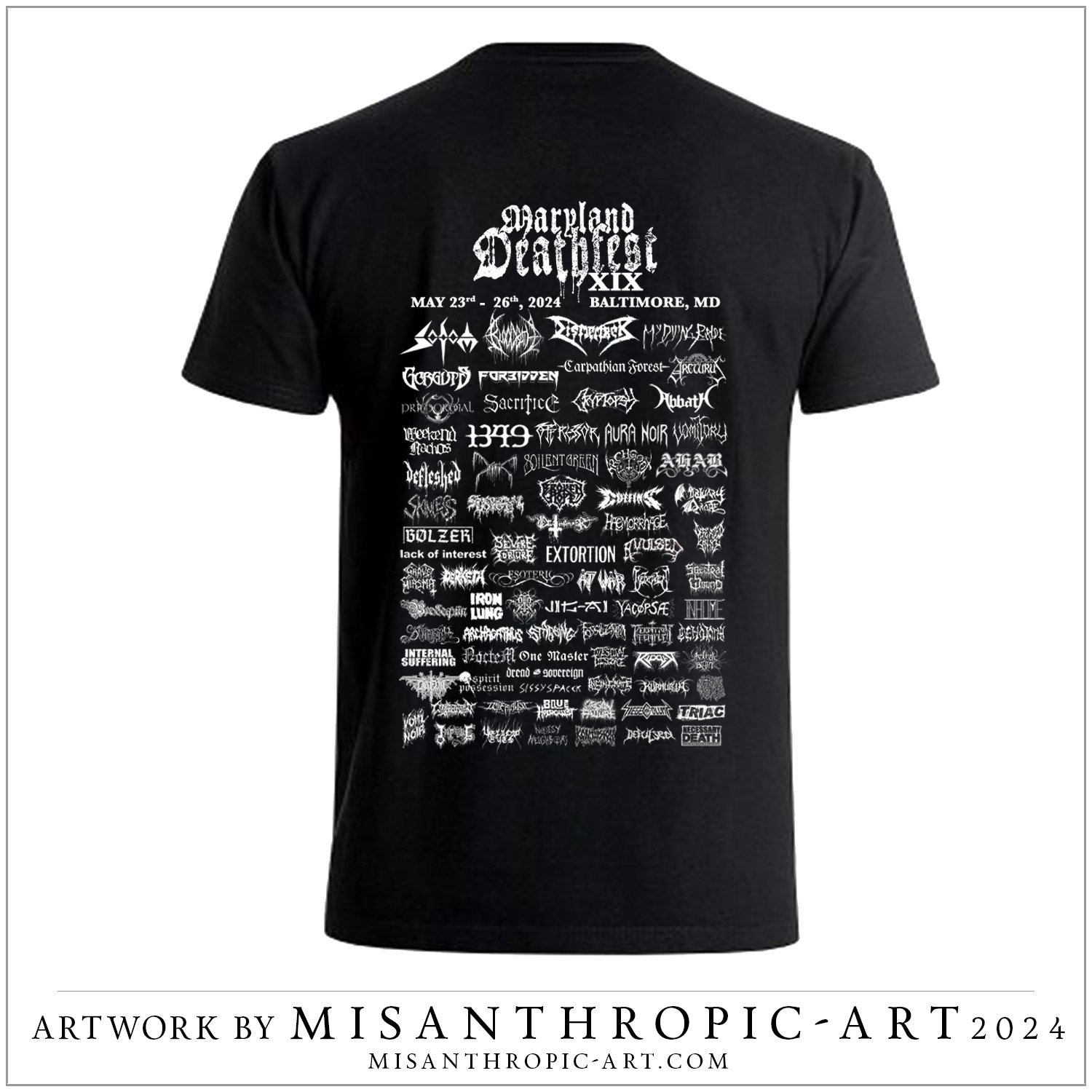 MDF XIX 2024 Black T-shirt (Design 2) | Deathfest Merch