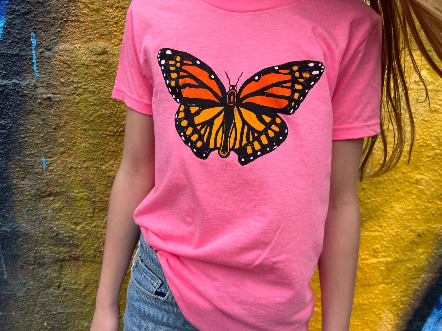 Image of Adult Hot Pink Butterfly Tee