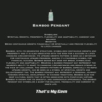 Image 3 of 10 K Harmony And Balance Bamboo Pendant 