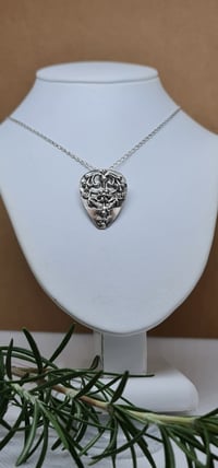 Image 2 of Silver Floral Shield Pendant (SJ054)