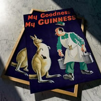 Image 1 of My Goodness My Guinness - Kangaroo | John Gilroy - 1925 | Drink Cocktail Poster | Vintage Poster