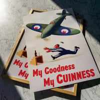 Image 1 of My Goodness My Guinness - Plane | John Gilroy - 1940 | Drink Cocktail Poster | Vintage Poster