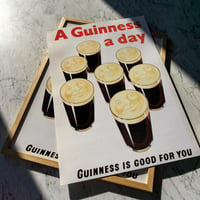 Image 1 of A Guinness a Day | John Gilroy - 1935 | Drink Cocktail Poster | Vintage Poster