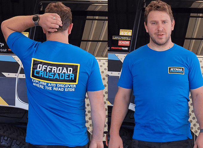 Image of Offroad Crusader V-neck T-shirt (Blue)
