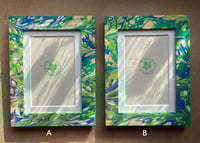 Image 5 of Hand-Marbled Wooden Photo Frame- Imbolc/Snowdrop 