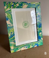 Image 2 of Hand-Marbled Wooden Photo Frame- Imbolc/Snowdrop 