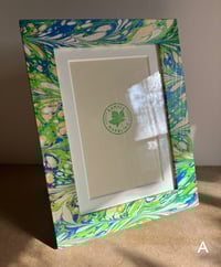 Image 1 of Hand-Marbled Wooden Photo Frame- Imbolc/Snowdrop 