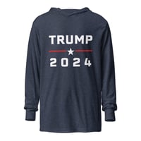 Image 3 of Trump 2024 Black, Navy, Gray, Hooded Long-Sleeve Tee, T-Shirt