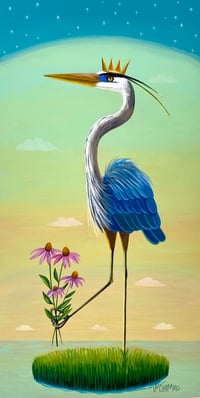 Image 1 of Great Blue Heron Cone Flower Dream II
