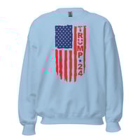Image 3 of Trump 24 USA Flag Patriotic Unisex Sweatshirt, Patriotic Sweatshirt, USA, America