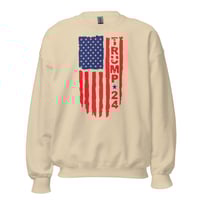 Image 2 of Trump 24 USA Flag Patriotic Unisex Sweatshirt, Patriotic Sweatshirt, USA, America