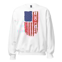 Image 4 of Trump 24 USA Flag Patriotic Unisex Sweatshirt, Patriotic Sweatshirt, USA, America