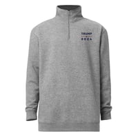 Image 1 of Trump 2024 Embroidered Gray Unisex Fleece Pullover