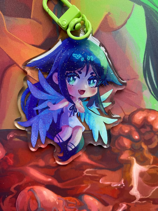 Saya No Uta: 3” Glitter Epoxy Charm