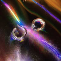 Image 1 of linea silver hoops medium size