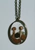 Bronze Oval Bezel Mushroom necklace Image 2