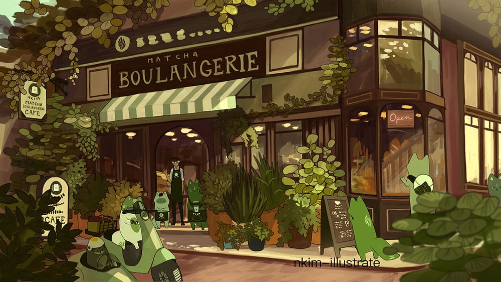 Image of MATCHA BOULANGERIE Cafe Print Set