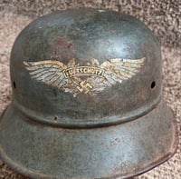 Image 1 of WW2 (Nazi Germany) Luftschutz M38 Beaded "Gladiator Style" Helmet - Original Issue