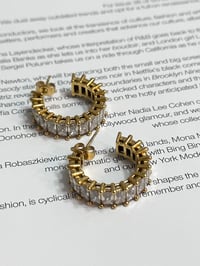 Image 4 of Rectangular Stone Crystal Hoops