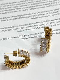 Image 5 of Rectangular Stone Crystal Hoops