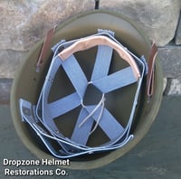 Image 5 of WWII Replica Hawley M-1 Helmet Liner. Rayon Webbing & rayon sweatband. (Nickle) 