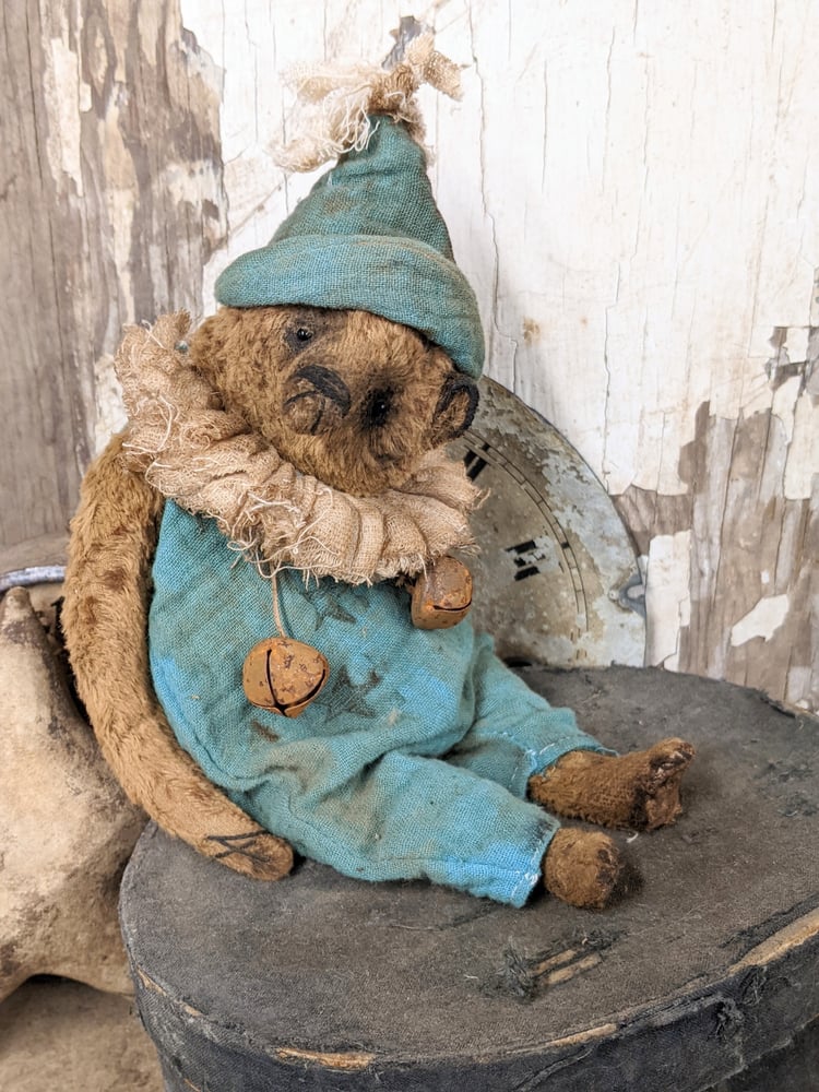 8" - TOY - Old Worn Primitive Frumpy Toy Teddy Bear in romper outfit by ...