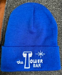 Blue and white Tower Beanie