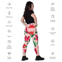 Image 1 of I'm A Pretty Flower Crossover Leggings With Pockets