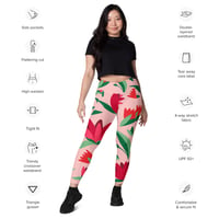 Image 5 of I'm A Pretty Flower Crossover Leggings With Pockets
