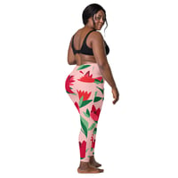 Image 3 of I'm A Pretty Flower Crossover Leggings With Pockets