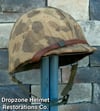 WWII M1 USMC Helmet Front Seam & Westinghouse Liner 4th Marine Division ATF Camo Cover.