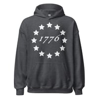 Image 2 of Vintage 1776 America USA Hoodie, Patriot Top, Patriotic Shirts, Betsy Ross, Unisex Hoodie