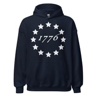 Image 3 of Vintage 1776 America USA Hoodie, Patriot Top, Patriotic Shirts, Betsy Ross, Unisex Hoodie