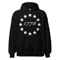 Image 1 of Vintage 1776 America USA Hoodie, Patriot Top, Patriotic Shirts, Betsy Ross, Unisex Hoodie