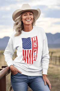 Image 5 of Trump 24 USA Flag Patriotic Unisex Sweatshirt, Patriotic Sweatshirt, USA, America