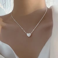 New 925 Sterling Silver Love shaped Necklace 