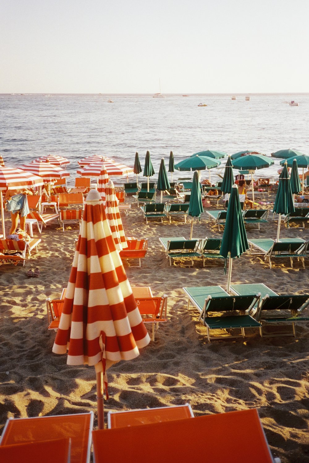 Image of Ischia red and green umbrellas