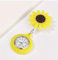 Sunflower Nurse Watch Brooch
