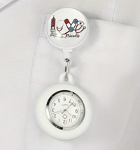 Image 1 of Glow in The Dark Quartz Nurse Watch Brooch
