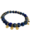 Ltd Ed - Gold Disc Charm Lapis Lazuli Bead Bracelet