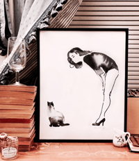 Image 2 of Cat Lady Minimalist Art (One left!)