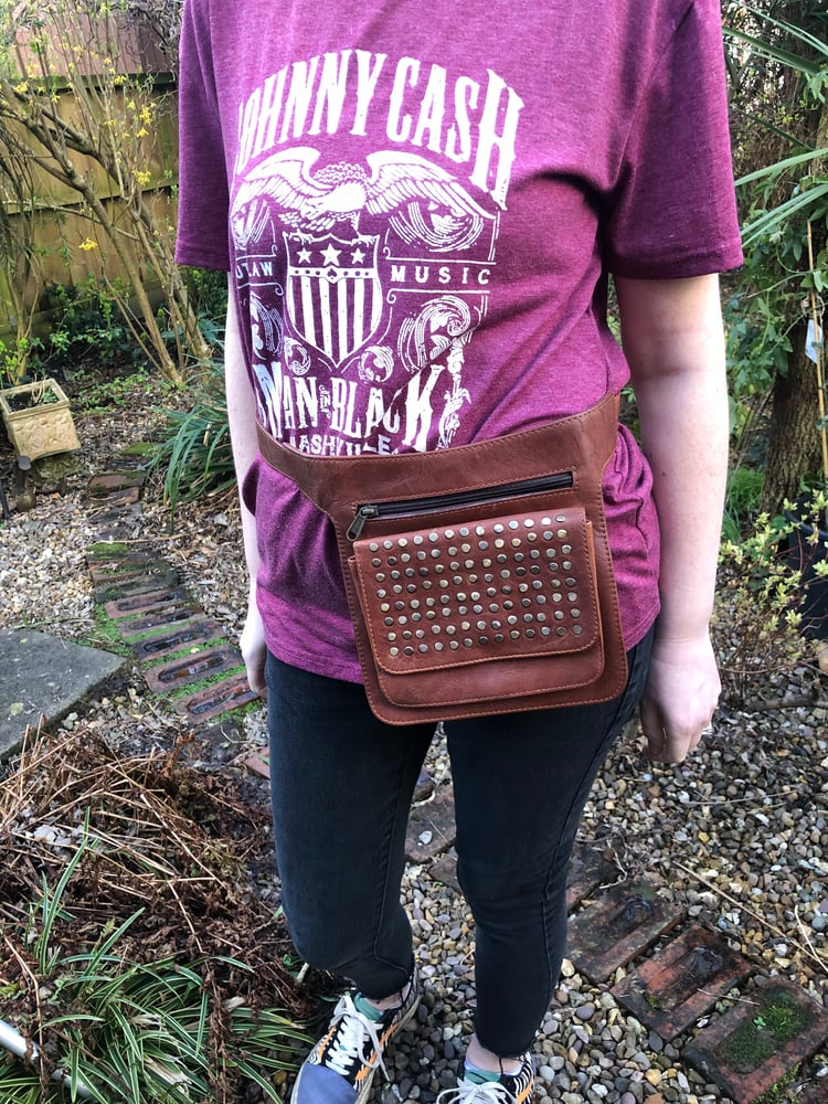 Image of Bumbags Are Back - brown studded #5