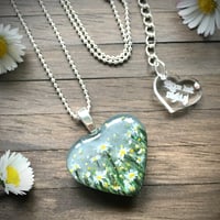 Image 2 of Daisy April Birth Flower Heart Pendant