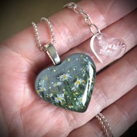 Image 4 of Daisy April Birth Flower Heart Pendant