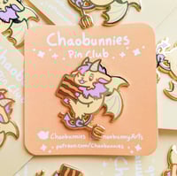 Image 2 of Jersey Devil's Food Cake Enamel Pin