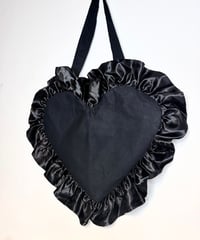 Image 3 of Midnight Satin/ Tulle Heart Ruffle Bag 🖤
