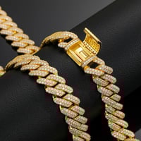 Image 2 of Moissanite Miami Cuban Link Bracelets 8mm/12mm/16mm
