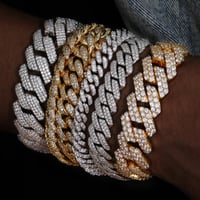 Image 4 of Moissanite Miami Cuban Link Bracelets 8mm/12mm/16mm
