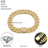 Image 5 of Moissanite Miami Cuban Link Bracelets 8mm/12mm/16mm